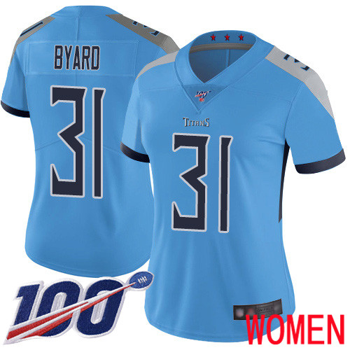 Tennessee Titans Limited Light Blue Women Kevin Byard Alternate Jersey NFL Football #31 100th Season Vapor Untouchable->women nfl jersey->Women Jersey